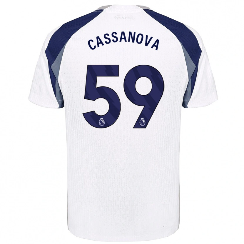 Danxen Bambino Maglia Dante Cassanova #59 Bianco Navy Kit Gara Home 2025/26 Maglietta