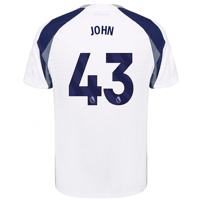 Danxen Bambino Maglia Nile John #43 Bianco Navy Kit Gara Home 2025/26 Maglietta