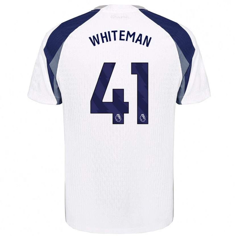 Danxen Bambino Maglia Alfie Whiteman #41 Bianco Navy Kit Gara Home 2025/26 Maglietta