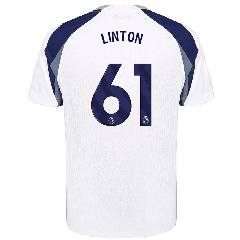 Danxen Bambino Maglia Jahziah Linton #61 Bianco Navy Kit Gara Home 2025/26 Maglietta