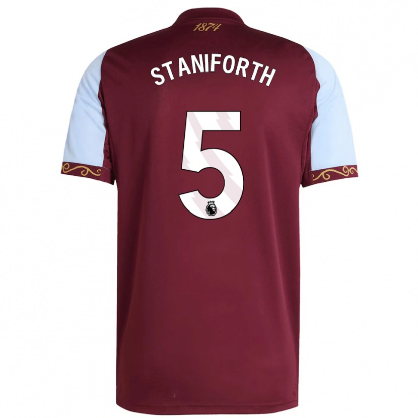 Danxen Bambino Maglia Lucy Staniforth #5 Borgogna Azzurro Kit Gara Home 2025/26 Maglietta