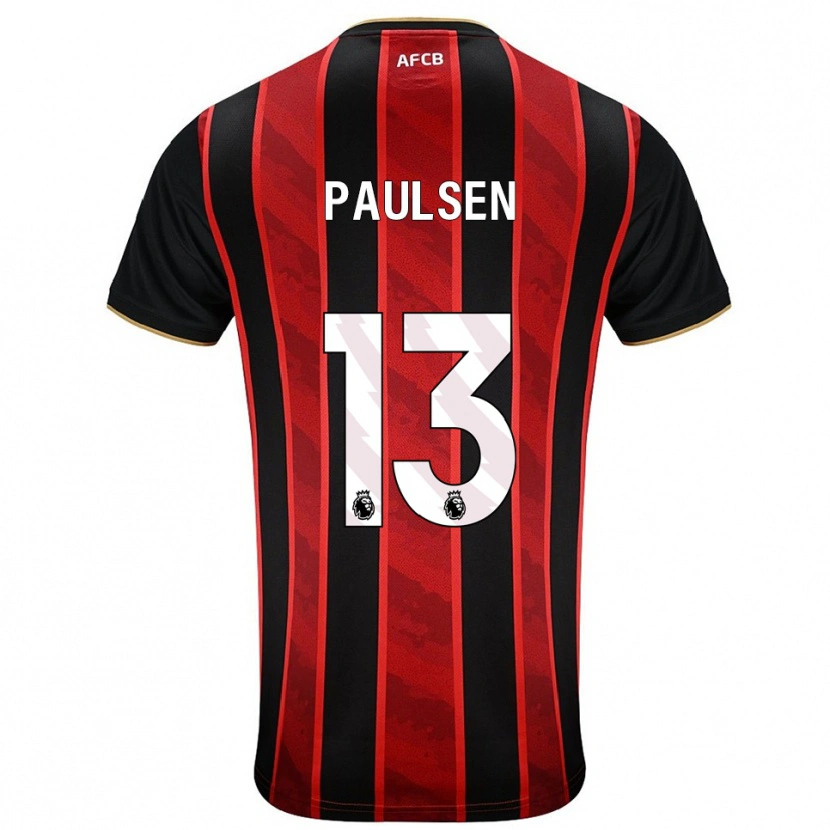 Danxen Bambino Maglia Alex Paulsen #13 Rosso Nero Kit Gara Home 2025/26 Maglietta