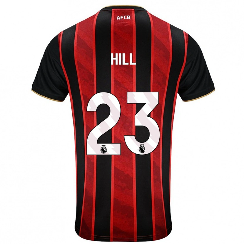 Danxen Bambino Maglia James Hill #23 Rosso Nero Kit Gara Home 2025/26 Maglietta