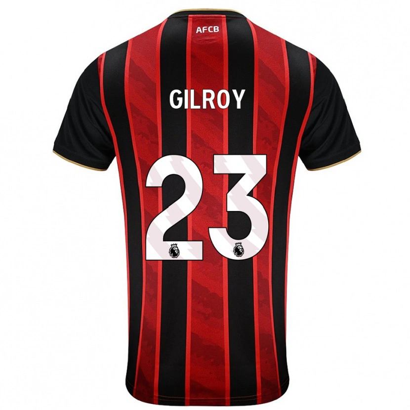 Danxen Bambino Maglia Chloe Gilroy #23 Rosso Nero Kit Gara Home 2025/26 Maglietta