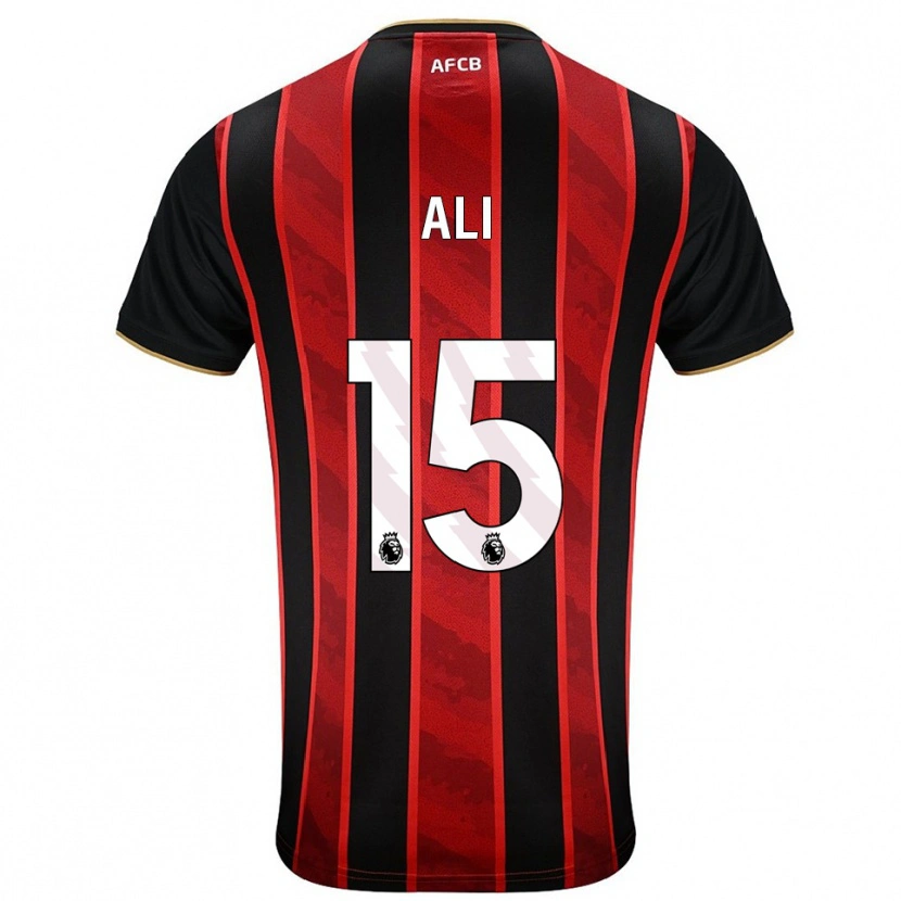 Danxen Bambino Maglia Ameer Ali #15 Rosso Nero Kit Gara Home 2025/26 Maglietta