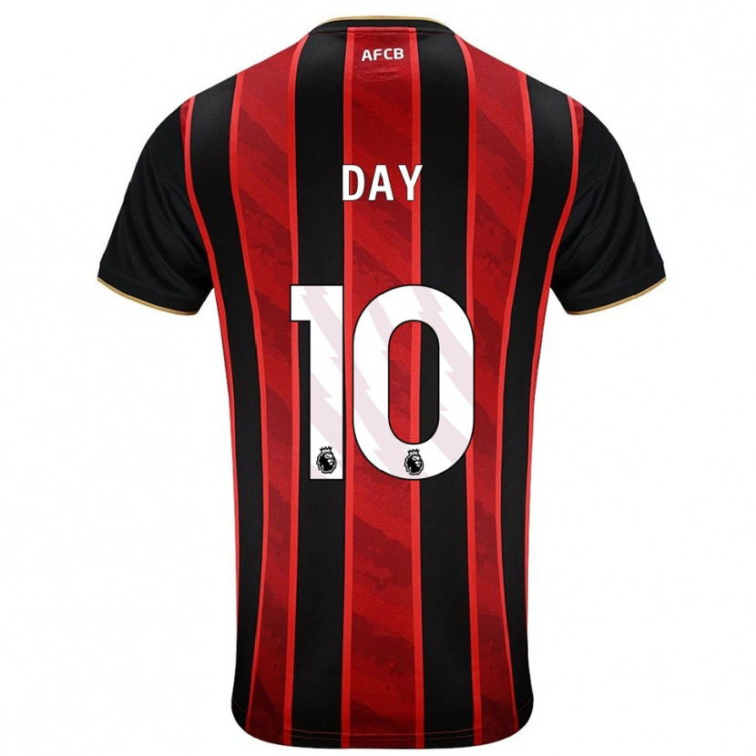 Danxen Bambino Maglia Jonny Day #10 Rosso Nero Kit Gara Home 2025/26 Maglietta