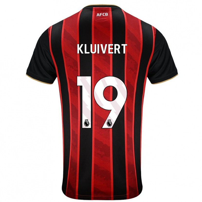Danxen Bambino Maglia Justin Kluivert #19 Rosso Nero Kit Gara Home 2025/26 Maglietta