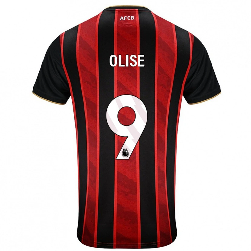 Danxen Bambino Maglia Josh Hamilton-Olise #9 Rosso Nero Kit Gara Home 2025/26 Maglietta