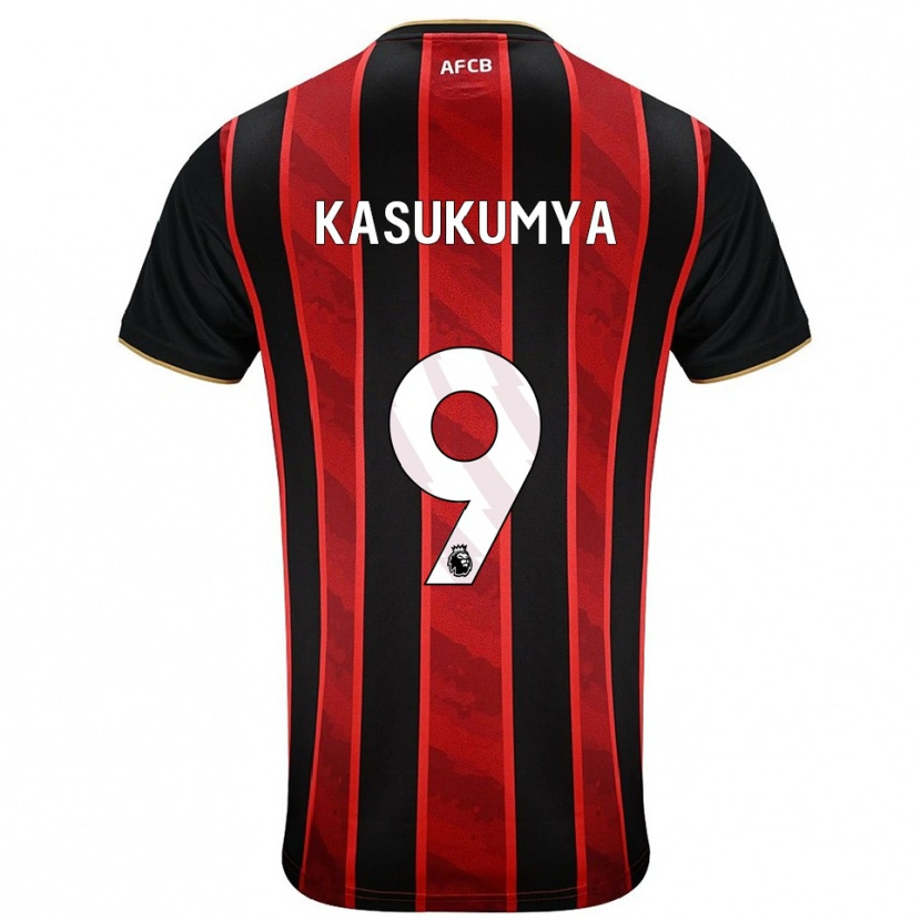 Danxen Bambino Maglia Kashanga Kasukumya #9 Rosso Nero Kit Gara Home 2025/26 Maglietta