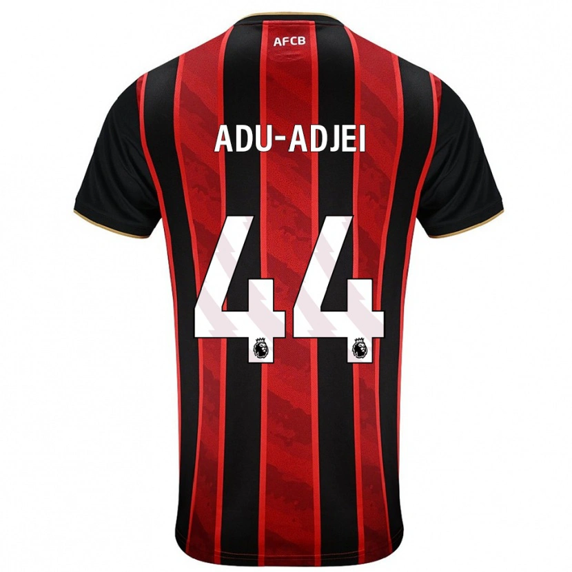 Danxen Bambino Maglia Daniel Adu-Adjei #44 Rosso Nero Kit Gara Home 2025/26 Maglietta