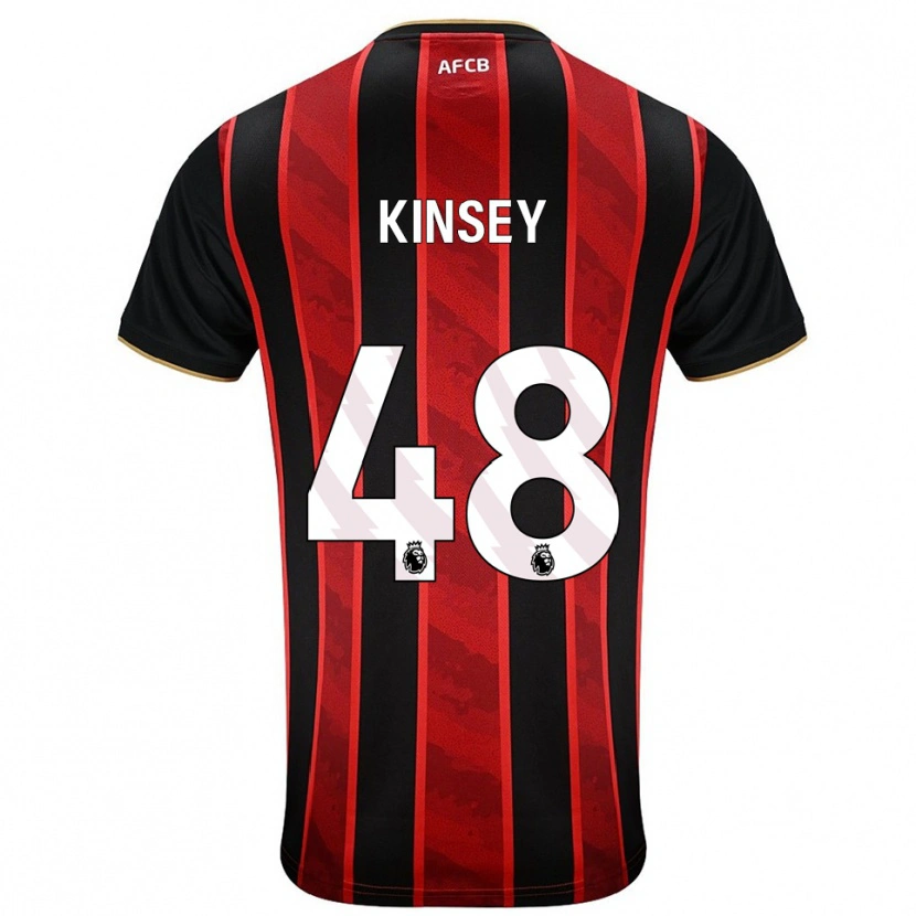 Danxen Bambino Maglia Max Kinsey #48 Rosso Nero Kit Gara Home 2025/26 Maglietta
