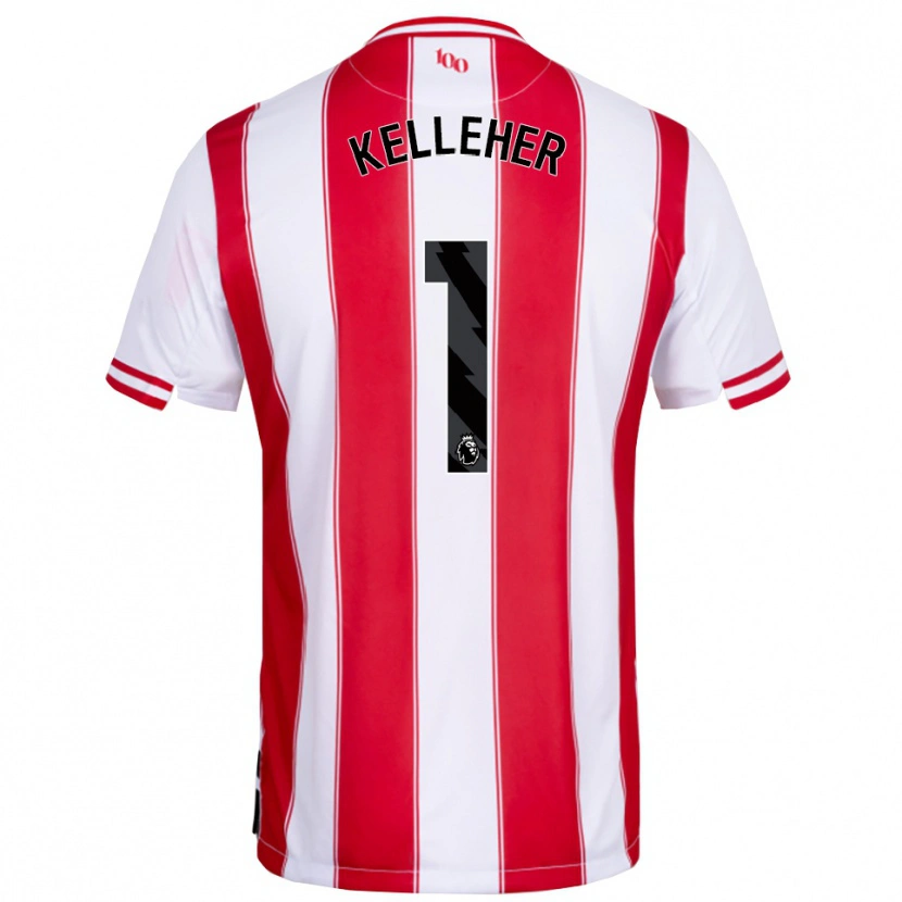 Danxen Bambino Maglia Caoimhín Kelleher #1 Rosso Bianco Kit Gara Home 2025/26 Maglietta