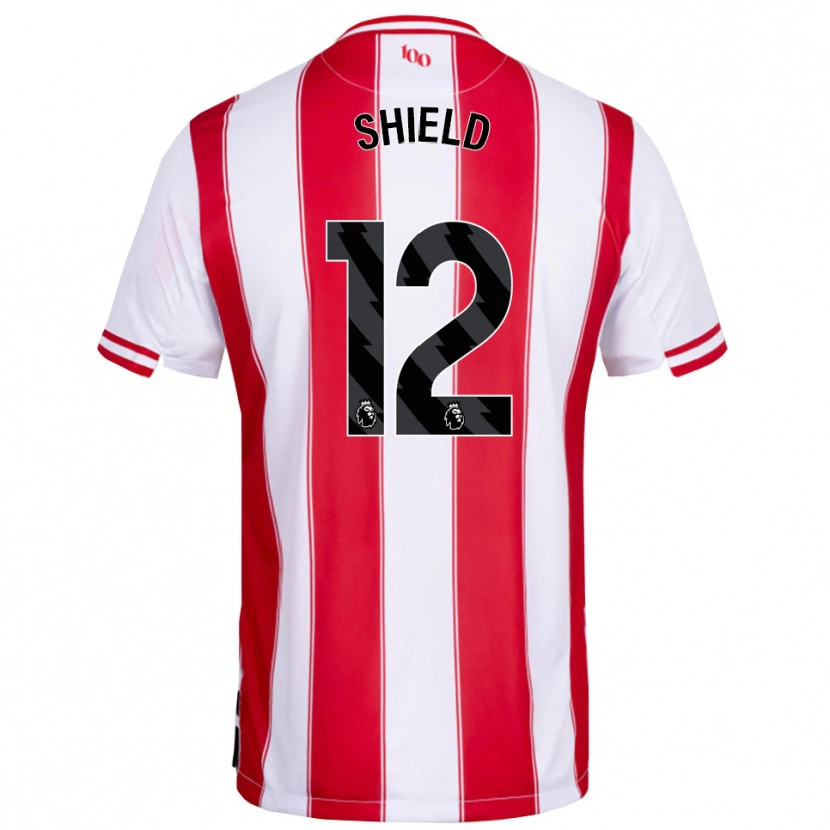Danxen Bambino Maglia Ollie Shield #12 Rosso Bianco Kit Gara Home 2025/26 Maglietta