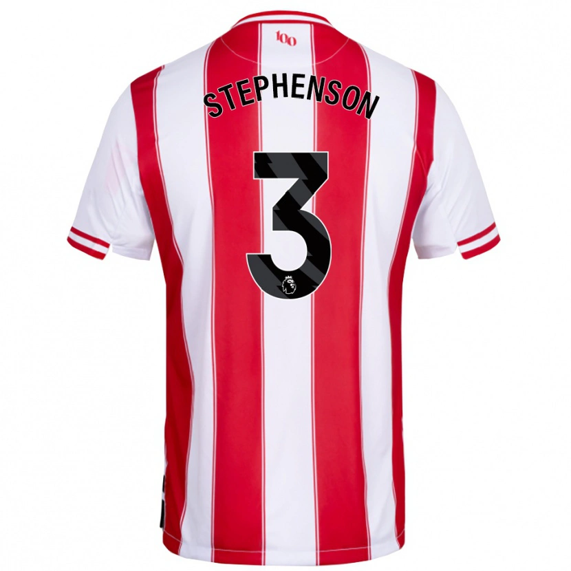 Danxen Bambino Maglia Joshua Stephenson #3 Rosso Bianco Kit Gara Home 2025/26 Maglietta