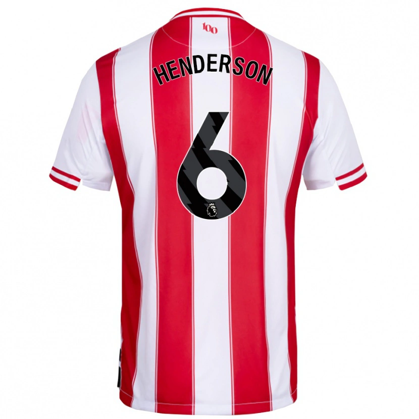 Danxen Bambino Maglia Jordan Henderson #6 Rosso Bianco Kit Gara Home 2025/26 Maglietta