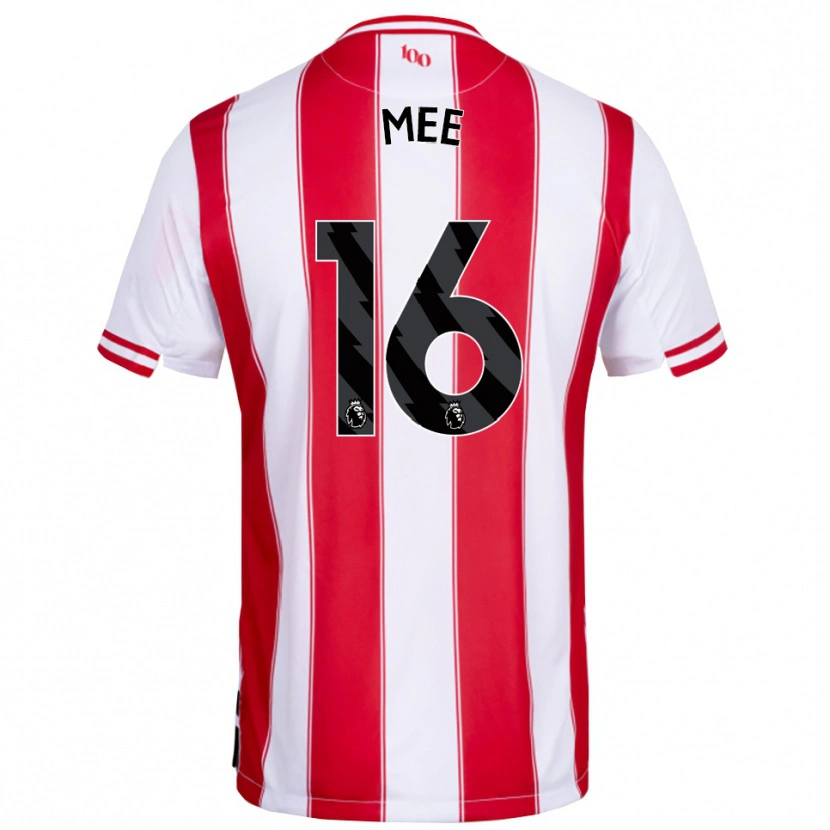 Danxen Bambino Maglia Ben Mee #16 Rosso Bianco Kit Gara Home 2025/26 Maglietta