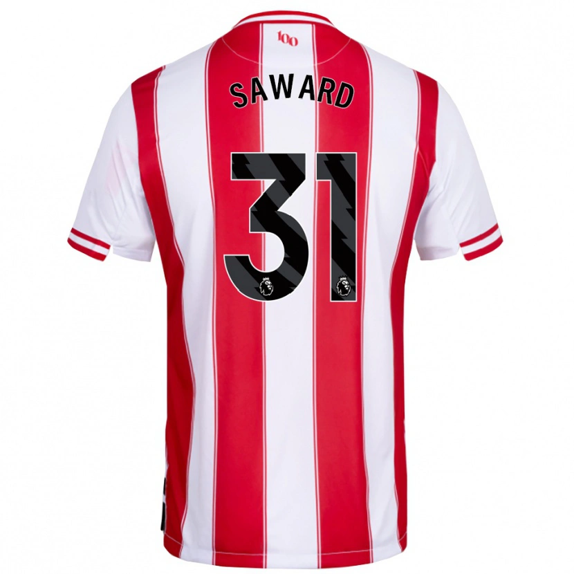 Danxen Bambino Maglia Sammie Saward #31 Rosso Bianco Kit Gara Home 2025/26 Maglietta