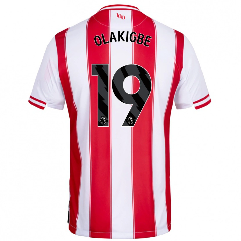 Danxen Bambino Maglia Michael Olakigbe #19 Rosso Bianco Kit Gara Home 2025/26 Maglietta