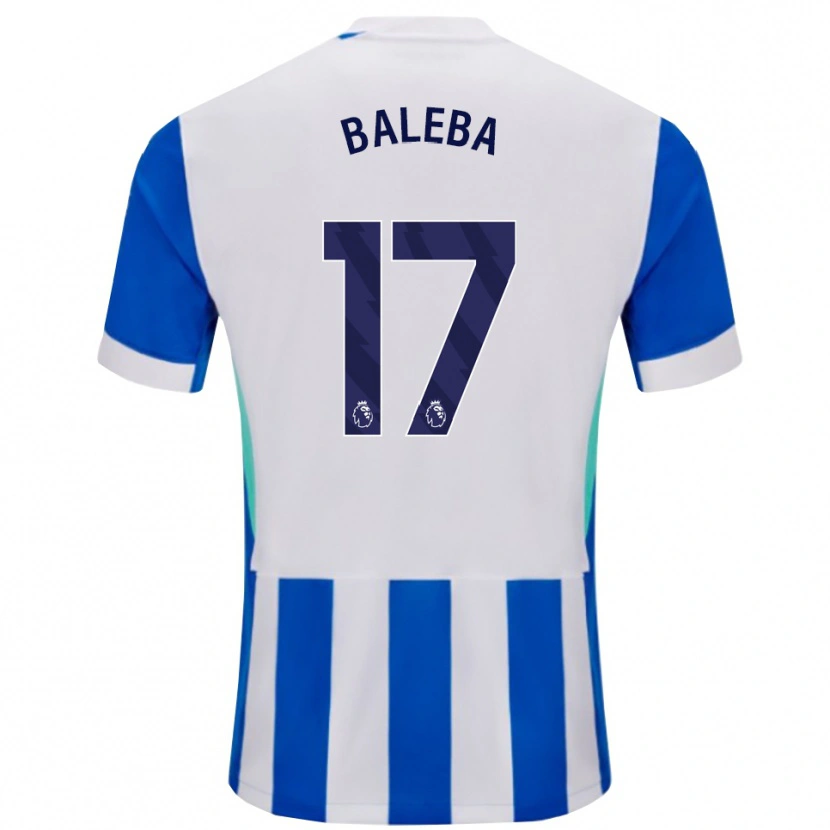 Danxen Bambino Maglia Carlos Baleba #17 Blu Bianco Kit Gara Home 2025/26 Maglietta