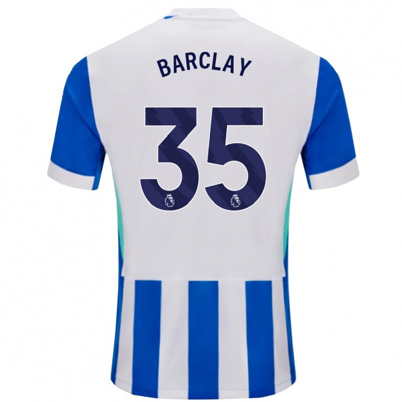 Danxen Bambino Maglia Ben Barclay #35 Blu Bianco Kit Gara Home 2025/26 Maglietta