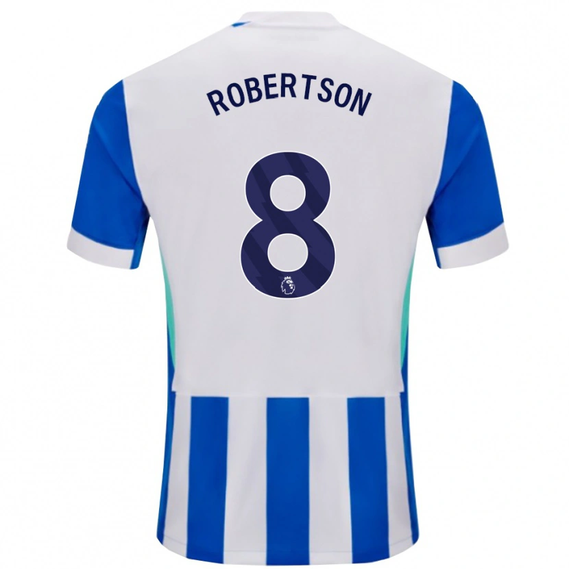 Danxen Bambino Maglia Josh Robertson #8 Blu Bianco Kit Gara Home 2025/26 Maglietta