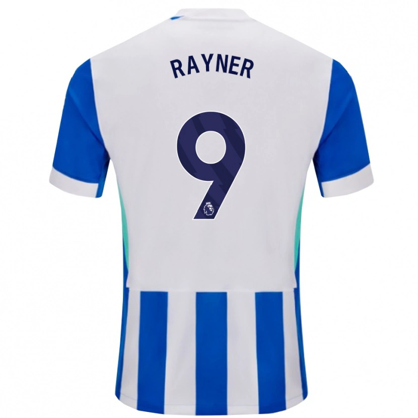 Danxen Bambino Maglia Rebecca Rayner #9 Blu Bianco Kit Gara Home 2025/26 Maglietta
