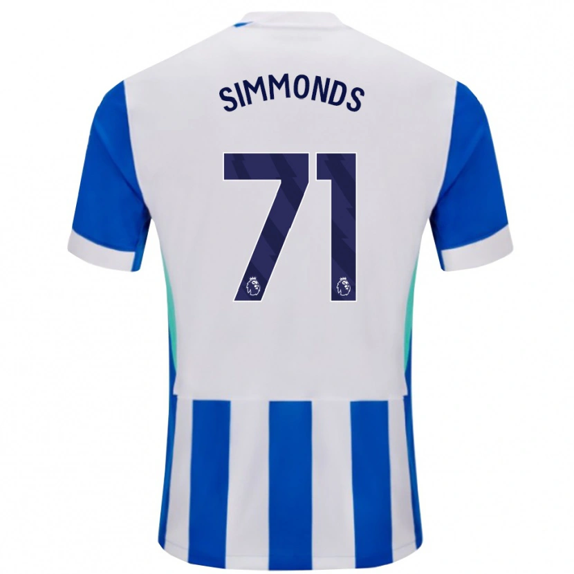 Danxen Bambino Maglia Freddie Simmonds #71 Blu Bianco Kit Gara Home 2025/26 Maglietta