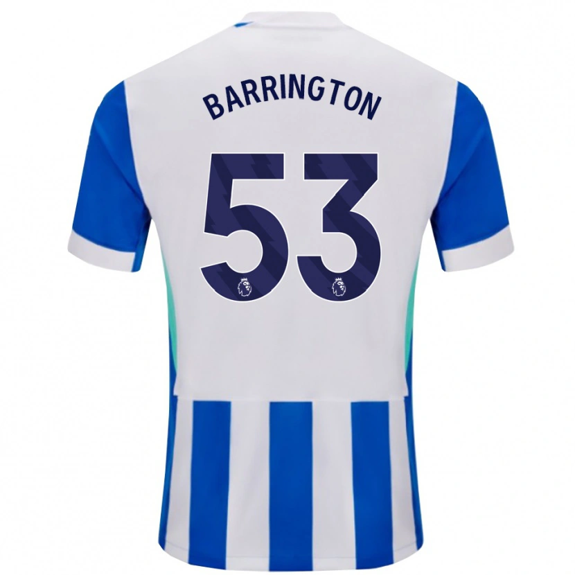 Danxen Bambino Maglia Luca Barrington #53 Blu Bianco Kit Gara Home 2025/26 Maglietta