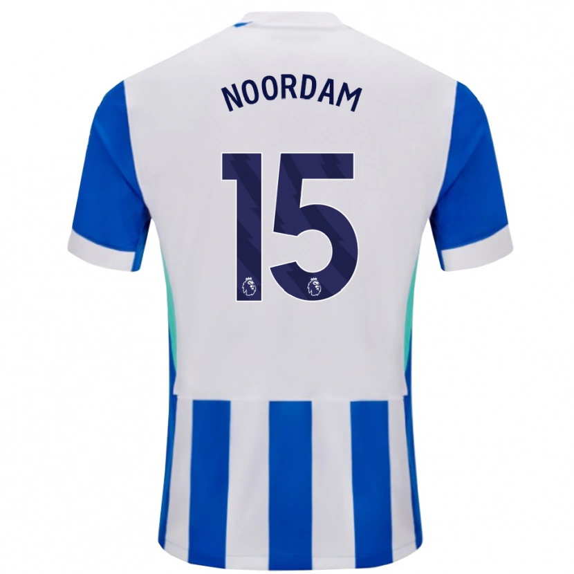 Danxen Bambino Maglia Nadine Noordam #15 Blu Bianco Kit Gara Home 2025/26 Maglietta