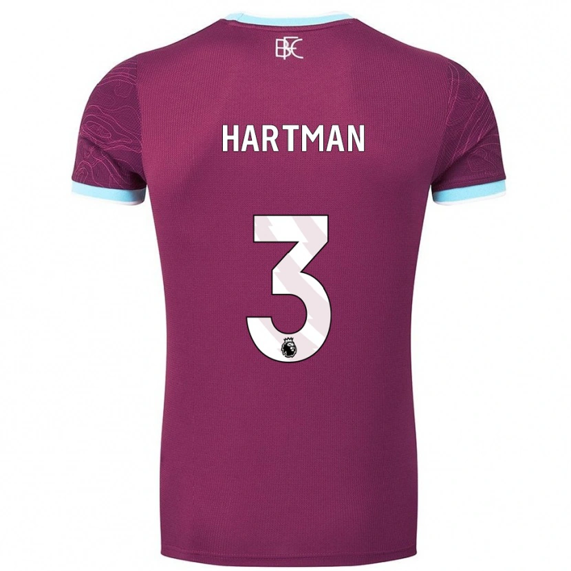 Danxen Bambino Maglia Quilindschy Hartman #3 Borgogna Azzurro Kit Gara Home 2025/26 Maglietta