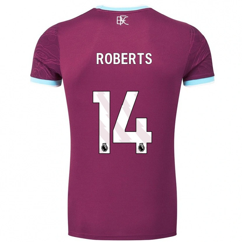 Danxen Bambino Maglia Connor Roberts #14 Borgogna Azzurro Kit Gara Home 2025/26 Maglietta