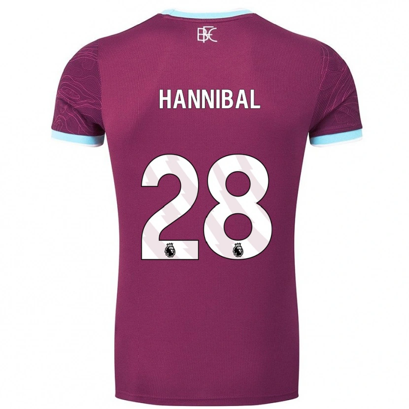 Danxen Bambino Maglia Hannibal #28 Borgogna Azzurro Kit Gara Home 2025/26 Maglietta
