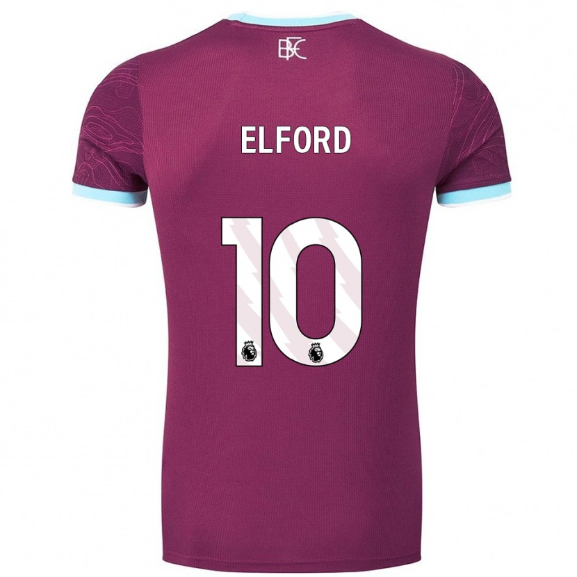 Danxen Bambino Maglia Laura Elford #10 Borgogna Azzurro Kit Gara Home 2025/26 Maglietta