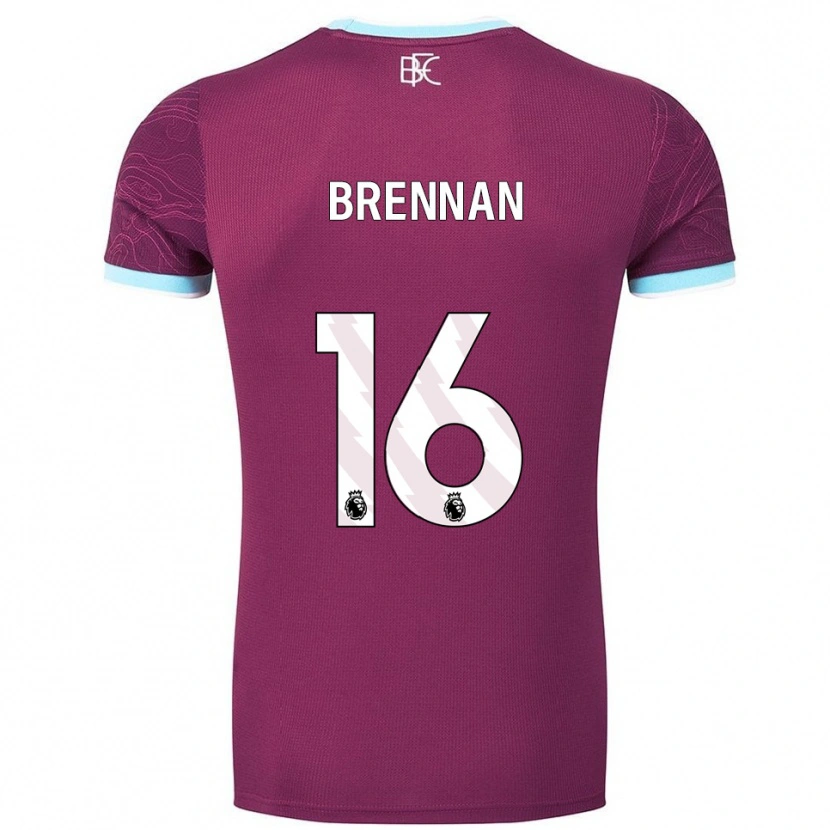 Danxen Bambino Maglia Corey Brennan #16 Borgogna Azzurro Kit Gara Home 2025/26 Maglietta