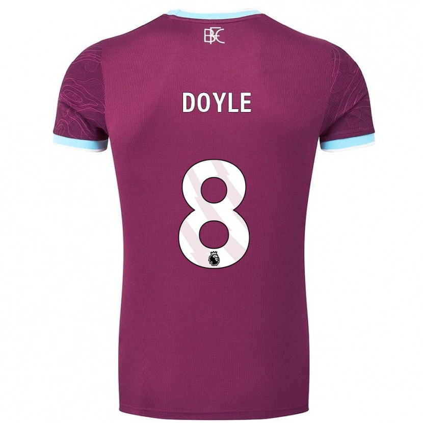 Danxen Bambino Maglia Emma Doyle #8 Borgogna Azzurro Kit Gara Home 2025/26 Maglietta