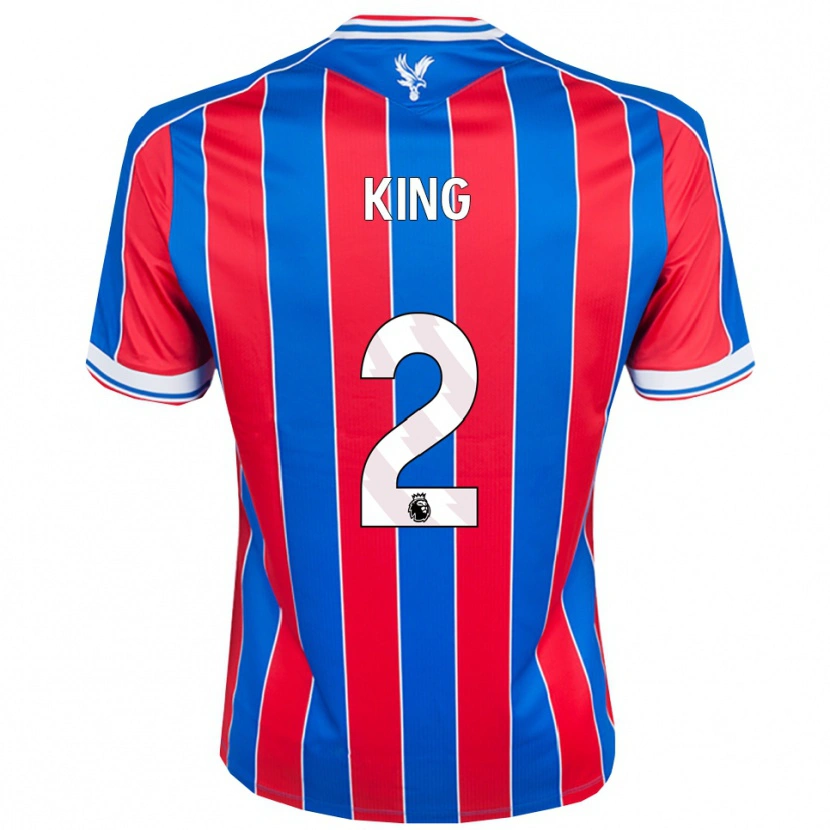 Danxen Bambino Maglia George King #2 Blu Rosso Bianco Kit Gara Home 2025/26 Maglietta