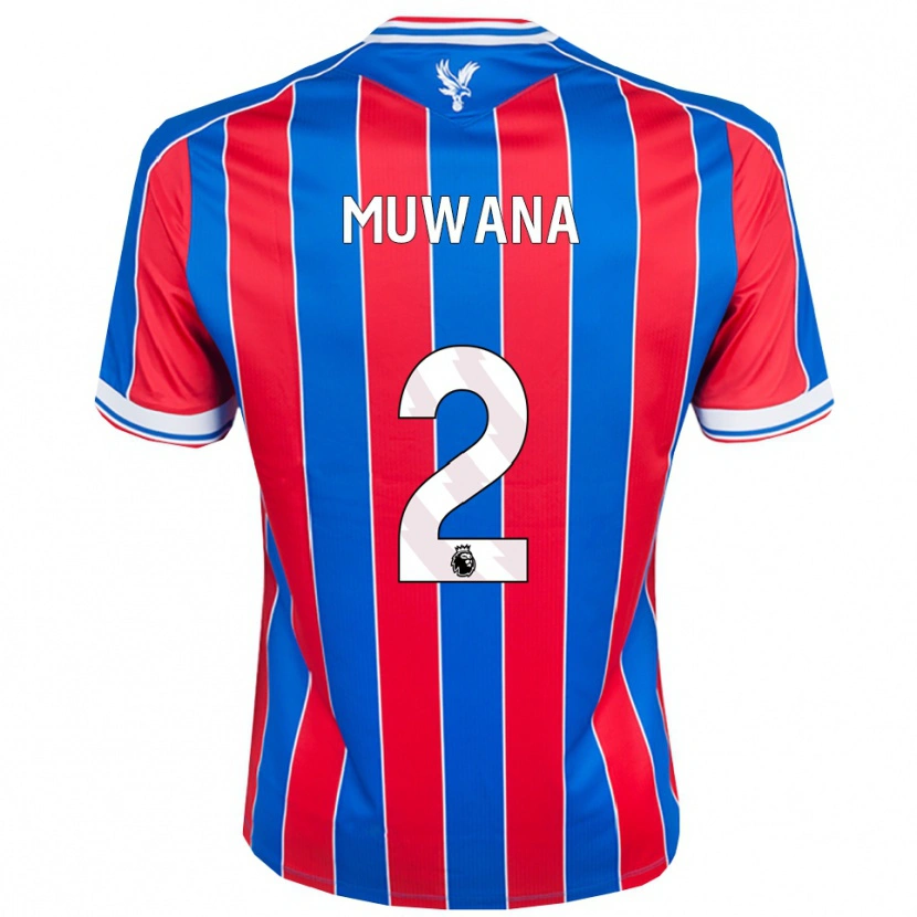 Danxen Bambino Maglia Joshua Muwana #2 Blu Rosso Bianco Kit Gara Home 2025/26 Maglietta