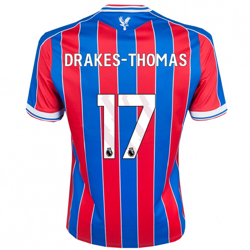 Danxen Bambino Maglia Joél Drakes-Thomas #17 Blu Rosso Bianco Kit Gara Home 2025/26 Maglietta