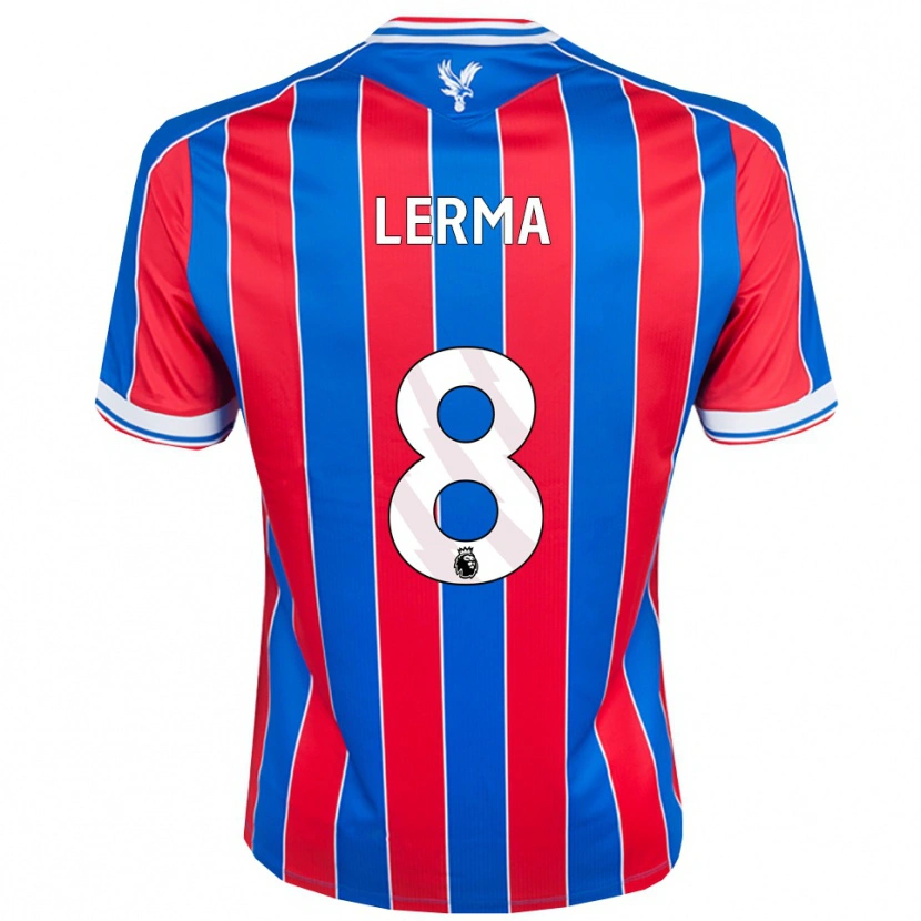 Danxen Bambino Maglia Jefferson Lerma #8 Blu Rosso Bianco Kit Gara Home 2025/26 Maglietta