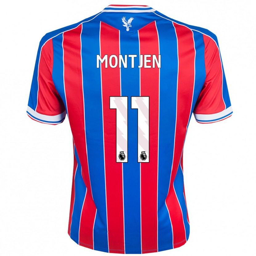 Danxen Bambino Maglia David Montjen #11 Blu Rosso Bianco Kit Gara Home 2025/26 Maglietta