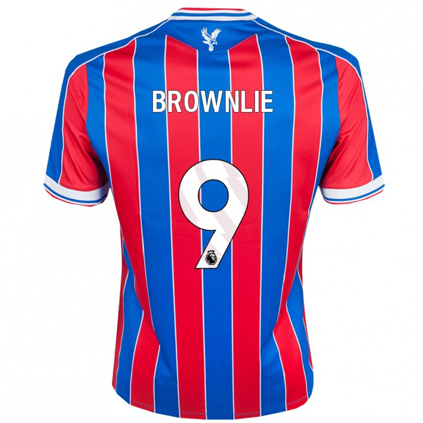 Danxen Bambino Maglia Rylan Brownlie #9 Blu Rosso Bianco Kit Gara Home 2025/26 Maglietta