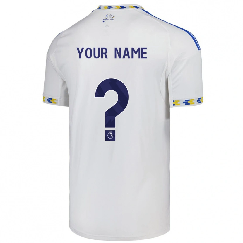Danxen Bambino Maglia Il Tuo Nome #0 Bianco Blu Kit Gara Home 2025/26 Maglietta