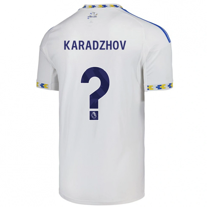 Danxen Bambino Maglia Viktor Karadzhov #0 Bianco Blu Kit Gara Home 2025/26 Maglietta