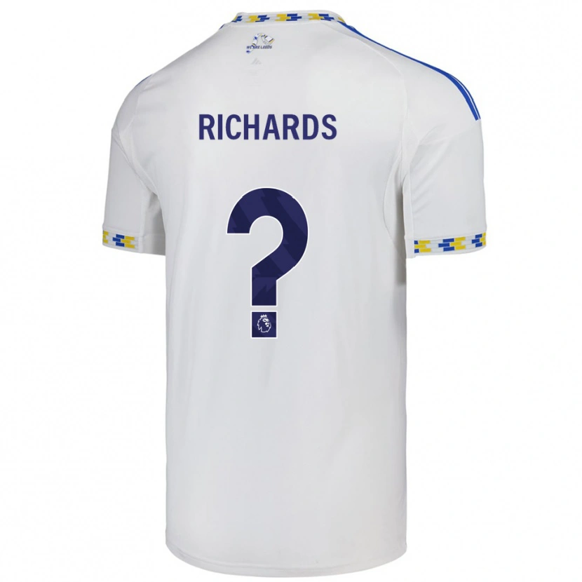 Danxen Bambino Maglia Joe Richards #0 Bianco Blu Kit Gara Home 2025/26 Maglietta