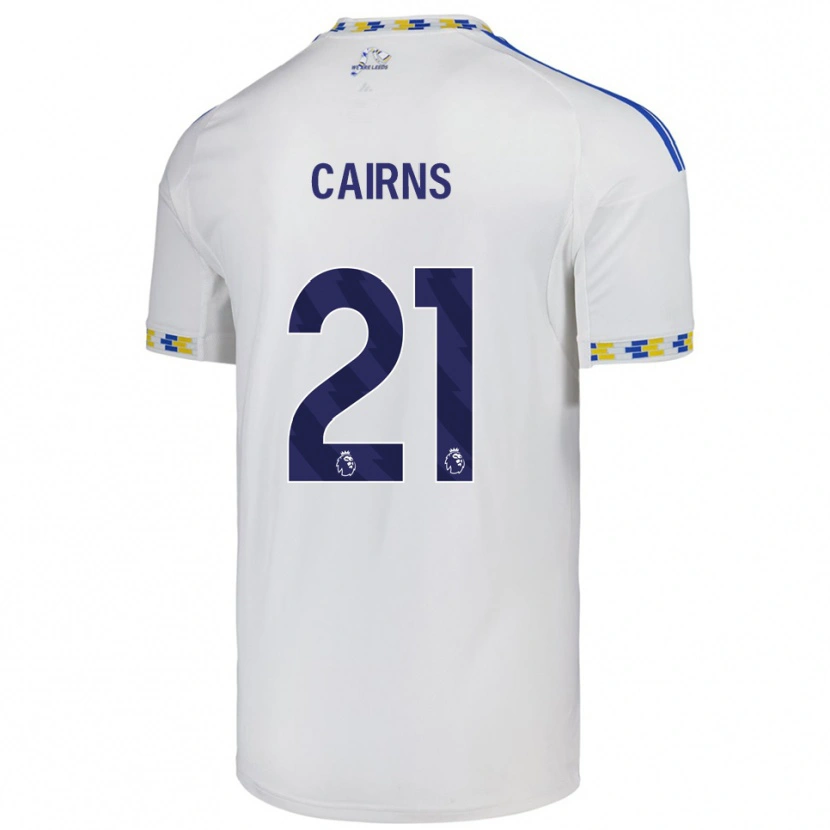 Danxen Bambino Maglia Alex Cairns #21 Bianco Blu Kit Gara Home 2025/26 Maglietta