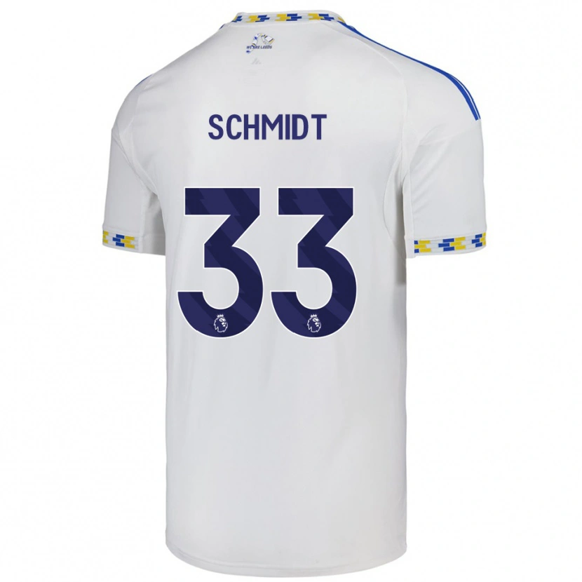 Danxen Bambino Maglia Isaac Schmidt #33 Bianco Blu Kit Gara Home 2025/26 Maglietta