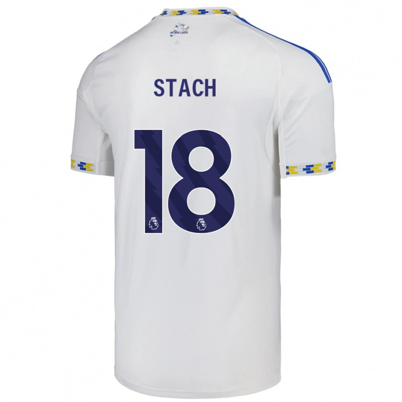 Danxen Bambino Maglia Anton Stach #18 Bianco Blu Kit Gara Home 2025/26 Maglietta
