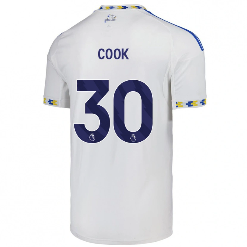 Danxen Bambino Maglia Robbie Cook #30 Bianco Blu Kit Gara Home 2025/26 Maglietta