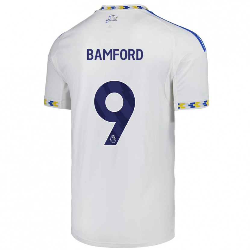 Danxen Bambino Maglia Patrick Bamford #9 Bianco Blu Kit Gara Home 2025/26 Maglietta