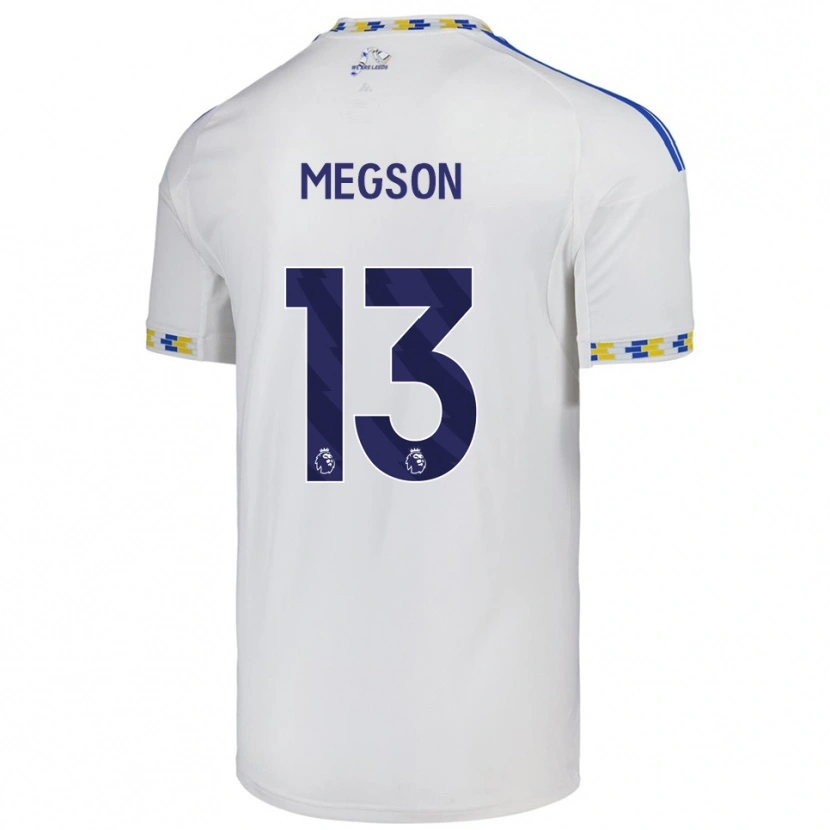 Danxen Bambino Maglia Miller Megson #13 Bianco Blu Kit Gara Home 2025/26 Maglietta